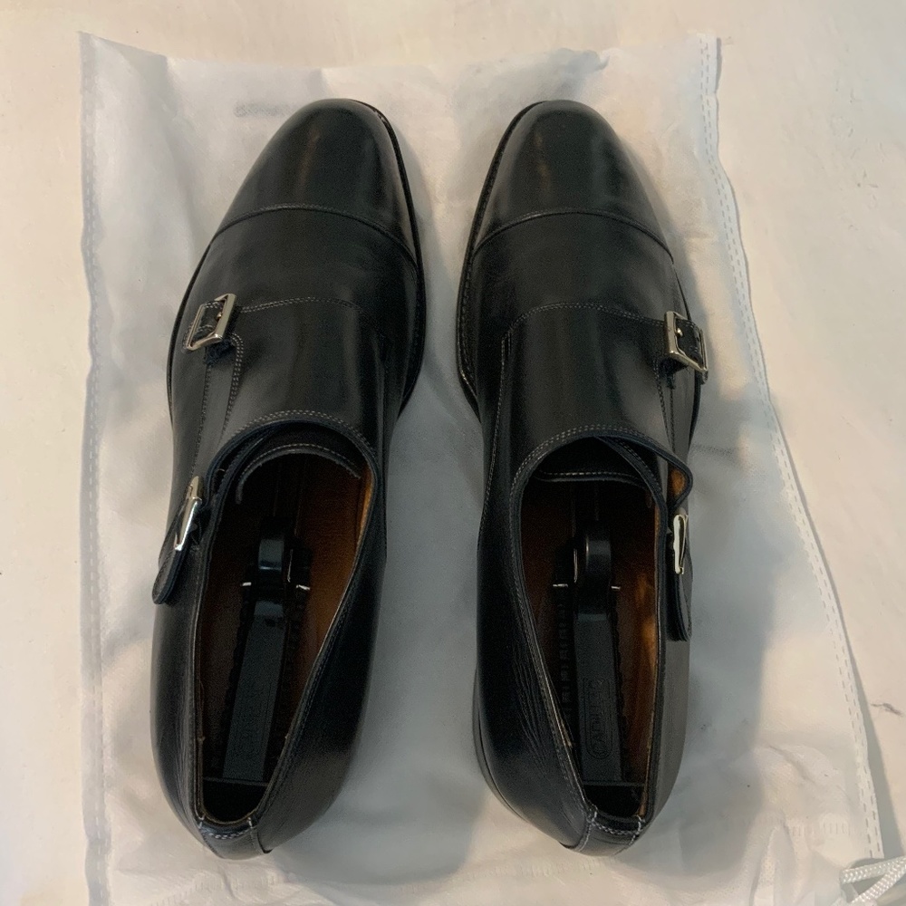 Santoni 10.5 Black Dress Shoes